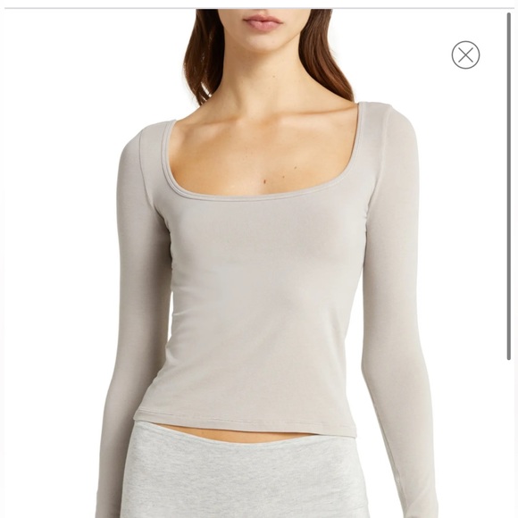 SKIMS Tops - Skims Square Neck Long Sleeve T-Shirt NWT